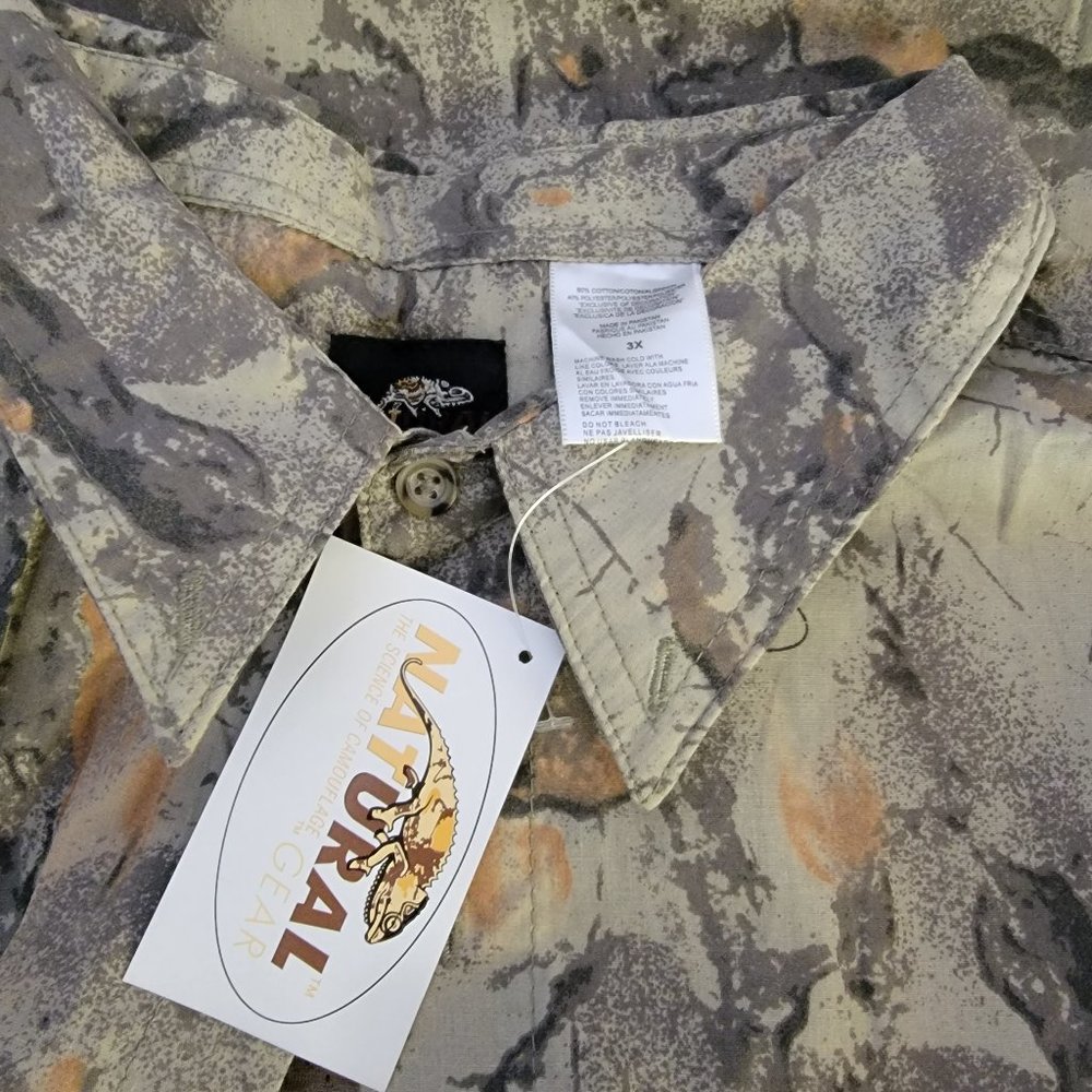 New Natural Camouflage Camo Mesh Cotton Blend Long Sleeve XXXL 3XL